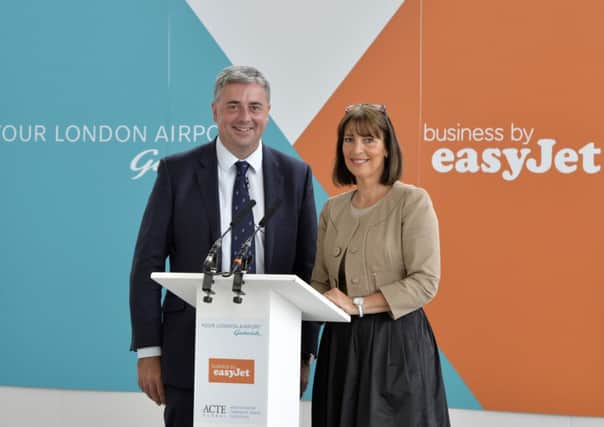 Chief executive of Gatwick Airport Ltd Stewart Wingate and chief executive of easyJet Carolyn McCall - photo courtesy of Gatwick Airport