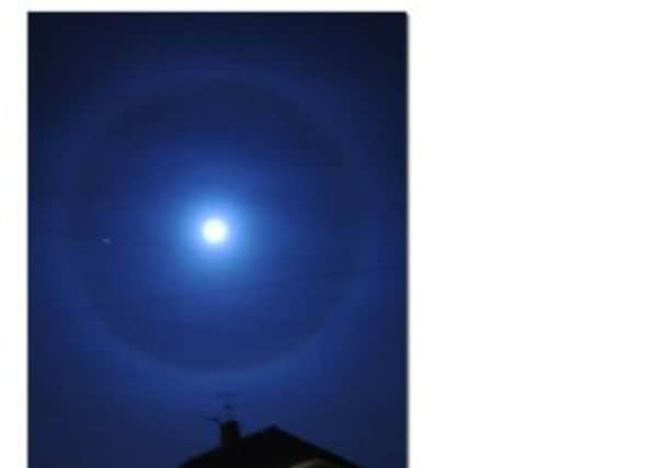 The moon halo as seen from Horsham.
