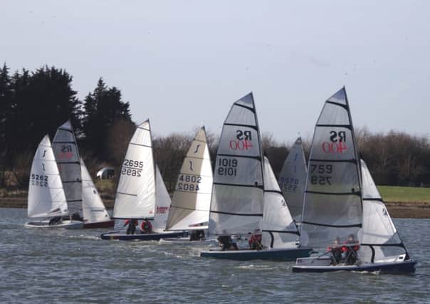 Frostbite action at Dell Quay as the fleet get a good start   Picture by Becki Dicker