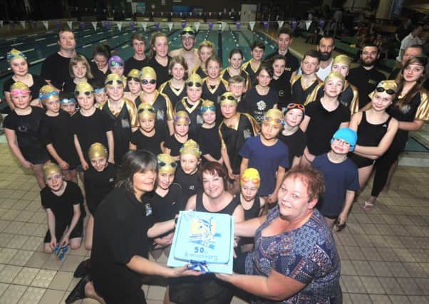 Bognor Swimming Club members celebrate the club's 50th anniversary   Picture by Kate Shemilt C141585-1