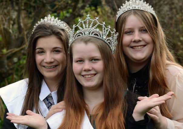 Carnival Queen Mariah Lee (centre) with princesses Casey Dolton (left) and Lois Reed