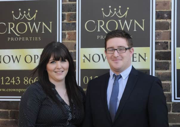 Hannah Halls and Oliver Goddard of Crown Properties who have been nominated for the best start up business. Picture by Kate Shemilt C150029-1