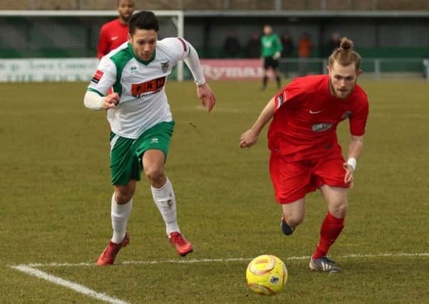 Alex Parsons on the attack for Bognor against Harrow   Picture by Tim Hale