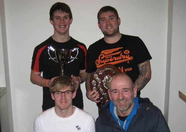 The top performers at the racketball championships, with coach Mike Phillips