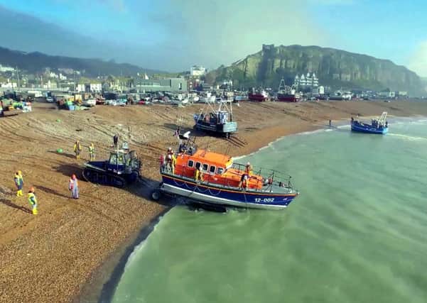 RNLI exercise, Hastings. Feb 2015.
Hastings lifeboat.

Image by www.sussexairimaging.co.uk SUS-150217-144035001
