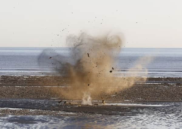 A German bomb is detonated on Worthing beach             Picture: Eddie Mitchell