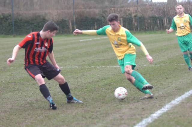 Ross Williams on the ball for Westfield during their 1-1 draw at home to Saltdean United on Saturday (SUS-150214-221305002)