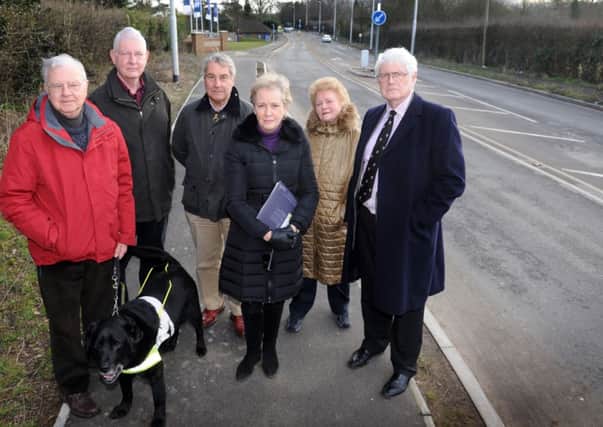 JPCT 180215 S15071677x Philip Circus and Washington parish councillors have concern at road repairs and excessive lighting on Washington Road near Storrington -photo by Steve Cobb SUS-150218-114140001