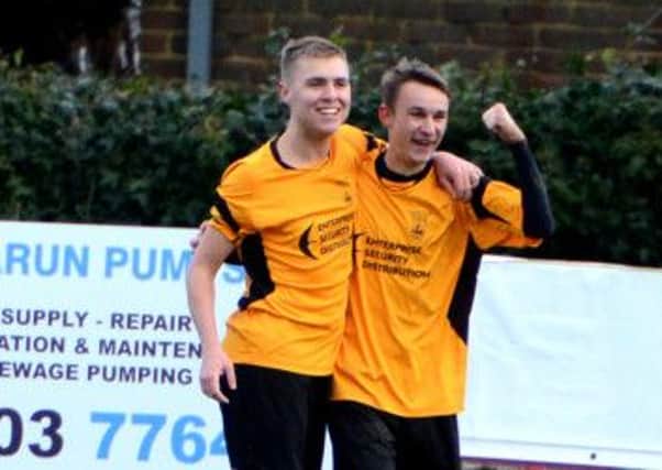 Darren Boswell (right) bagged a brace in Littlehampton's win over Lancing on Tuesday