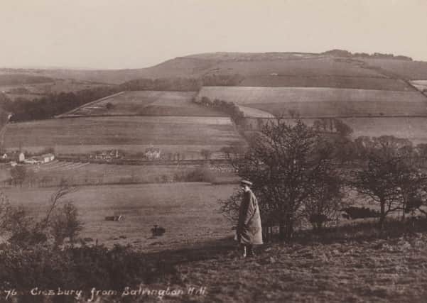 The best surviving photograph of Harold Camburn, taken on Salvington Hill in 1910 or 1911. He probably took it himself, using a delayed-action shutter release