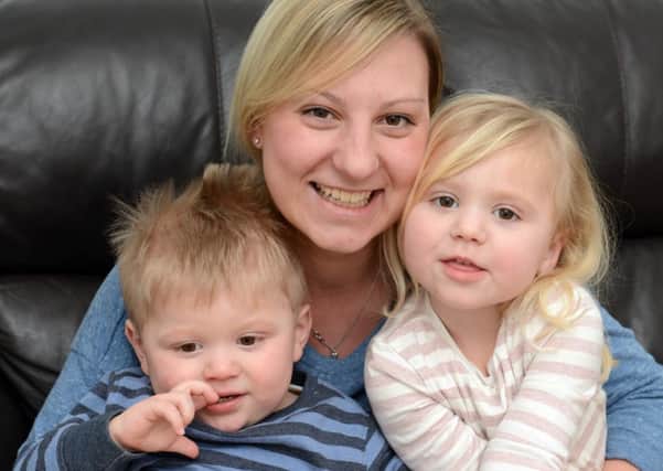 Jodie Dunk with her children Freya and Joey