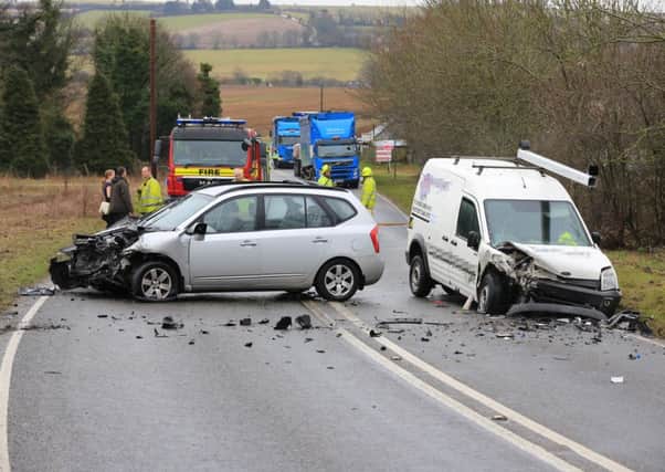 Two-car crash on the A24 Long Furlong at Findon. Picture: Eddie Mitchell