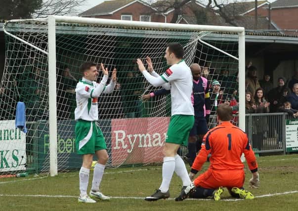 Ollie Pearce and Jason Prior combined for the Rocks' goal at Tonbridge   Picture by Tim Hale