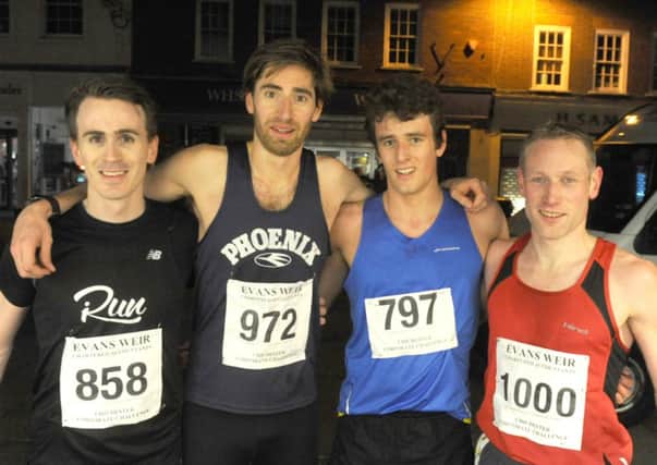 The first four home in the opening night's A race    Picture by Kate Shemilt C150350-15