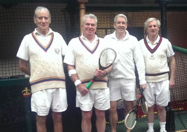 The line-up for an earlier real tennis event at Petworth, including Rob Fahey