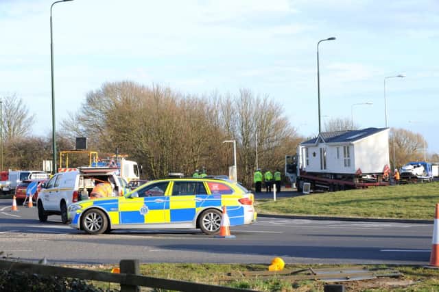 A traffic collision involving a lorry which had jack knifed and a car took place at the Fishbourne Roundabout on the A27 near Chichester on Thursday afternoon. 

Picture: Sarah Standing