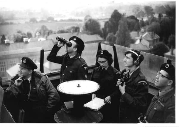 The Chichester observation post on the tower at Graylingwell Hospital photographed in the mid 1950s, but illustrating what the wartime post would have been like. PICTURE: Courtesy of Tangmere Aviation Museum