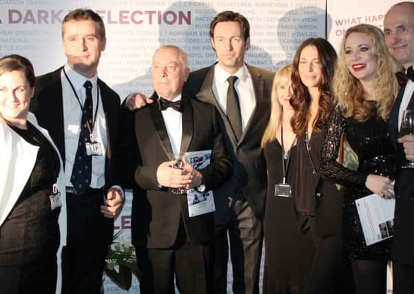 Tristan with cast & guests at A Dark Reflection premier