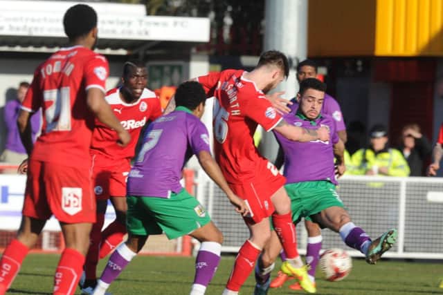 Crawley Town's Anthony Wordsworth equalises against Bristol City (Pic by Joe & James Rigby) SUS-150703-212916002