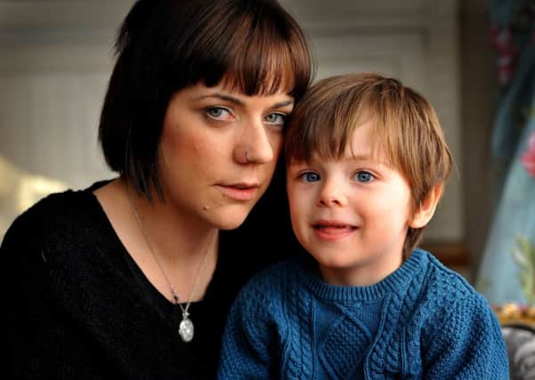 Sabrina Edwards with her 3 year old son Patrick who has severe autism. 10-03-15 JPCT. Pic Steve Robards SUS-151003-212922001