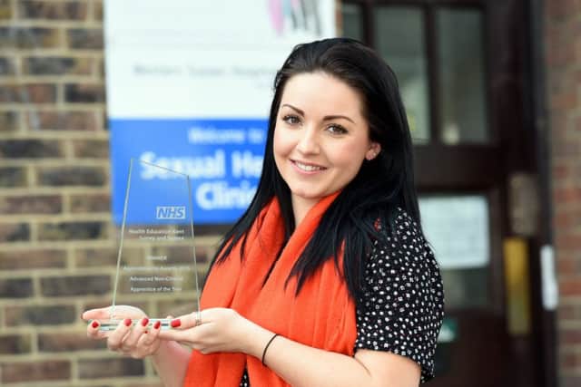 Jenna Vincent, who works at the hospital trusts sexual health centre in Worthing, won an apprenticeship award. Picture by Liz Pearce