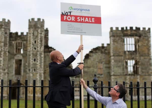 Greenpeace activists target the South Downs National Park Authority meeting with a Not For Shale roadshow
