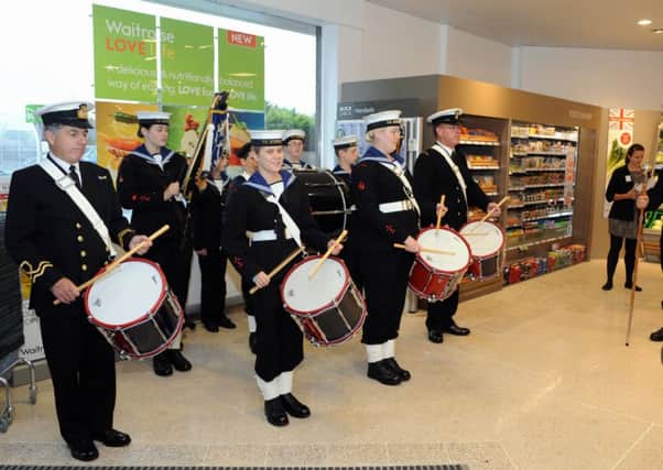 Sea cadets playing during the opening of Waitrose Littlehampton, in August 2011.