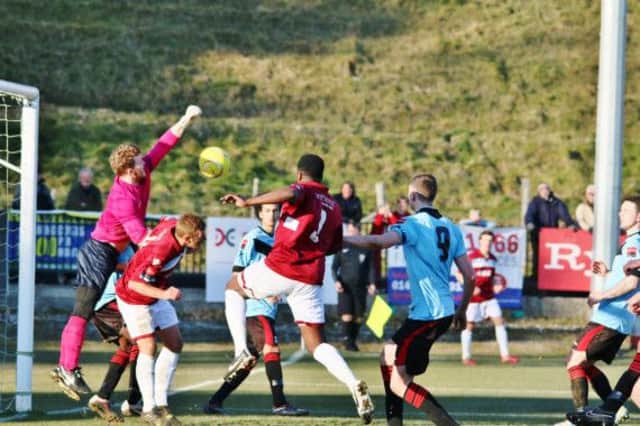 Action from Hastings United's 1-1 draw at home to Sittingbourne last weekend. Picture courtesy Joe Knight