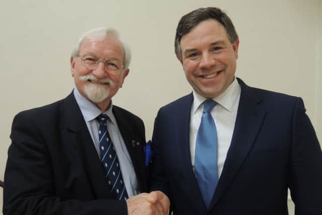 Chairman of Horsham Conservative Association Brad Watson with newly selected candidate for the 2015 general election Jeremy Quin