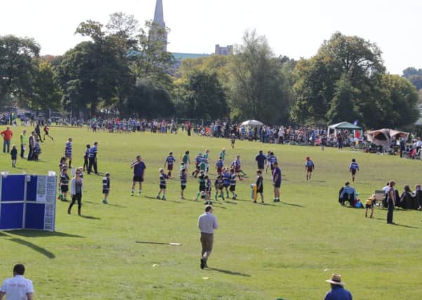 Action from a junior rugby tournament at Oaklands Park in 2014