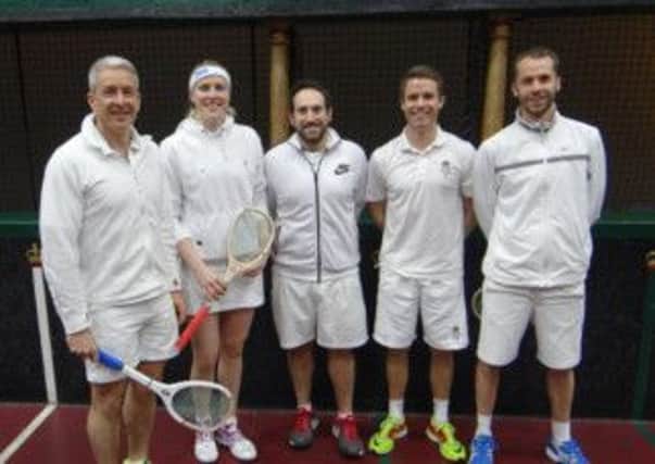 The line-up for the real tennis evening at Petworth