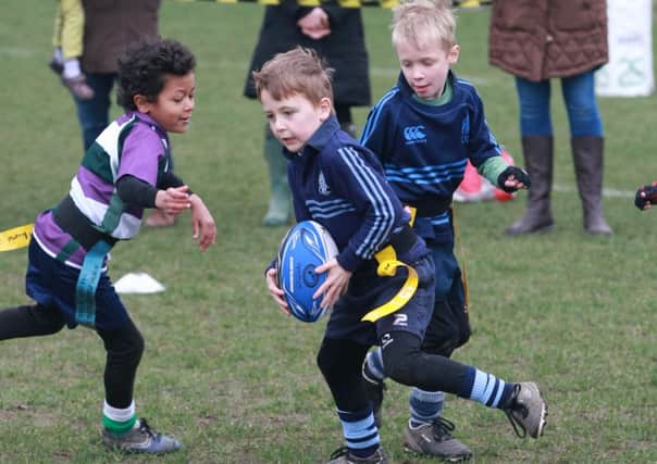 Young rugby players get stuck in at the West Sussex West festival