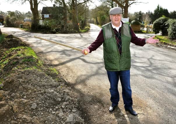 George Johnson and fellow residents are against plans to turn lorry park area into a concrete recycling plant and transfer facility nesr his home. JPCT 10-03-15. Pic Steve Robards SUS-151003-140329001