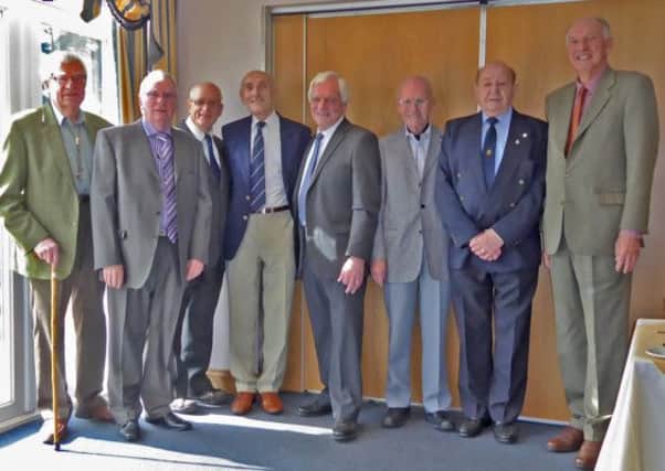 Tony Strelitz, chairman of Littlehampton and Rustington Philatelic Society (second from left), with past chairmen at the group's 75th anniversary lunch