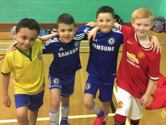Four young players who attended a Skiltek Football Academy half term course during February