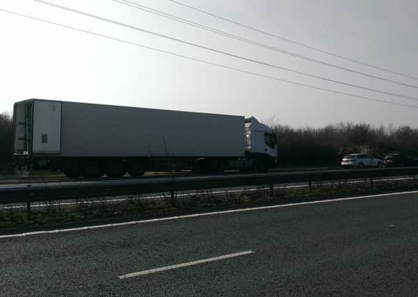 Suspected illegal immigrants were found on board a lorry after it was stopped on the A27 near Chichester