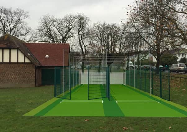 Artist's impressio n of what the new nets will look like at Burgess Hill