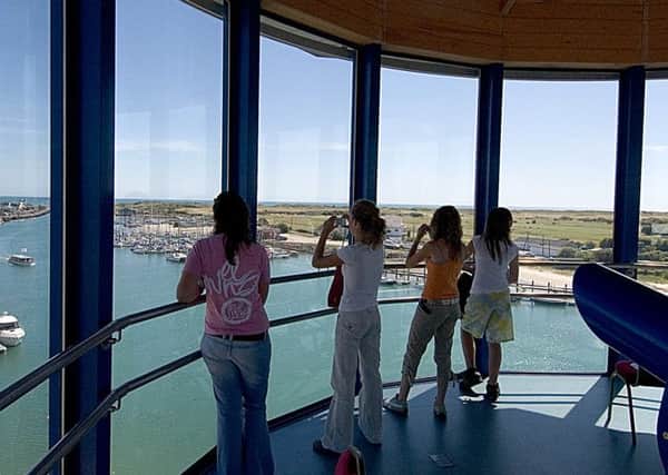 Visitors gazing out of the viewing tower at the Littlehampton Look & Sea Centre