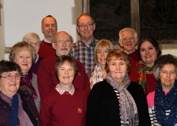 Billingshurst Choral Society musical director and founding member George Jones is retiring after 29 years. Pictured with other founding members and committee members - photo copyright Sarah Elizabeth Brown 2015, used courtesy of Billingshurst Choral Society