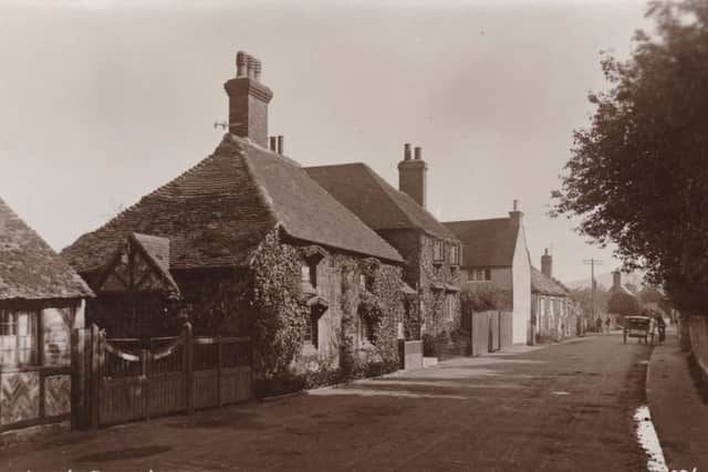 Card 226  Lavender Cottage (centre-left) and St Nicholas (centre)