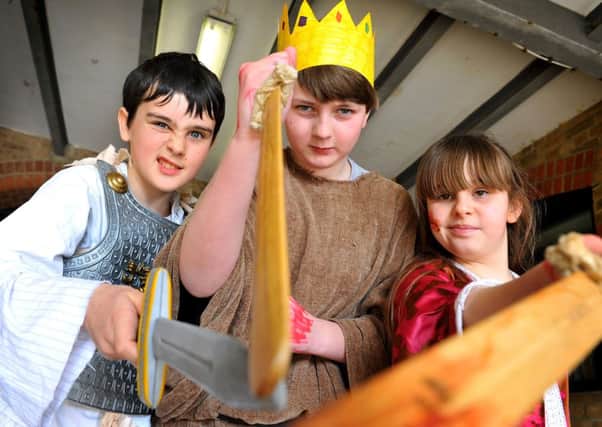 St Philip's Catholic Primary School, Arundel, dress up and perform a rap to mark Shakespeare week.