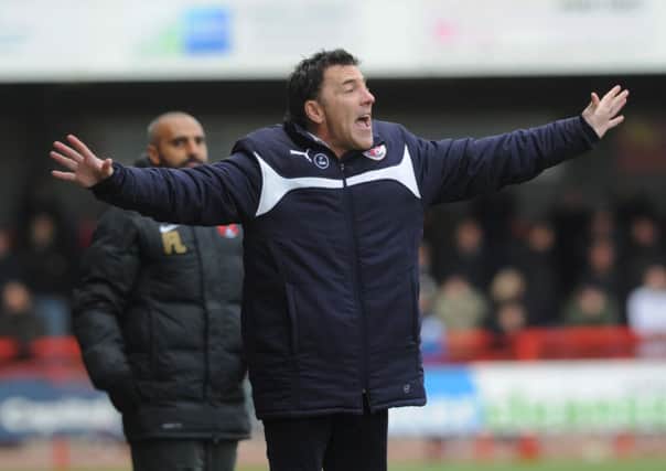 Crawley boss Dean Saunders (Pic by Joe and James Rigby) SUS-150323-144025008