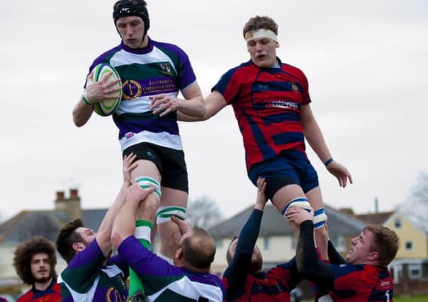 Jack Tompkins takes a lineout   Picture by Tommy McMillan