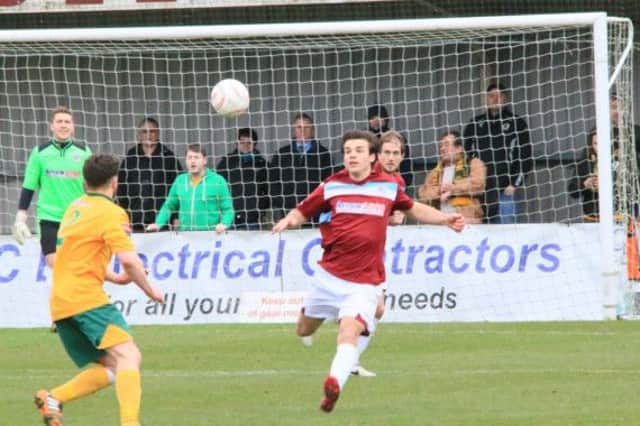 Action from Hastings United's 2-0 defeat at home to Horsham last weekend. Picture courtesy Joe Knight
