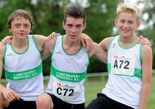 Ben Collins, centre, was one of West Sussex's top performers at Blackburn
