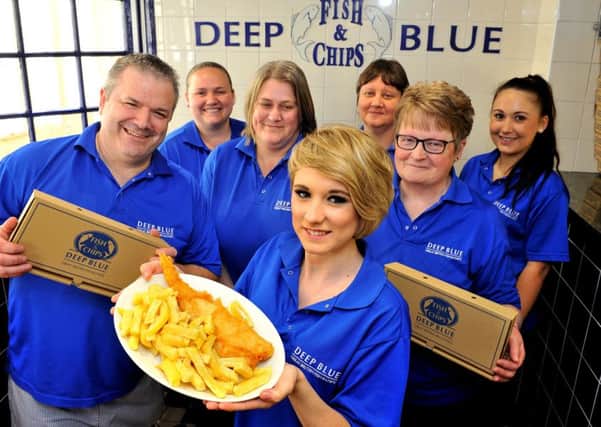 Deep Blue fish and chip shop, has reopened 10 days after the fire. Pic Steve Robards SUS-150414-160612001
