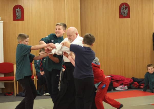 Horsham 3rd scouts visit Kitai Aikido Academy in Crawley (photo submitted/ by Samantha Wyithe). SUS-150327-140951001