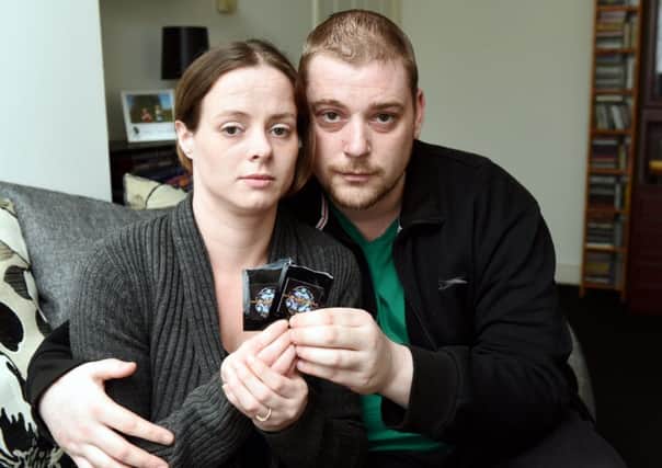 Natasha Crispin and Jordan Pink, with packets of the legal highs they took