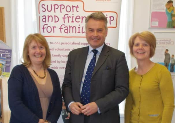 Tim Loughton with chairman of the trustees Carole Claridge, left, and scheme manager Hilda Sherwood
