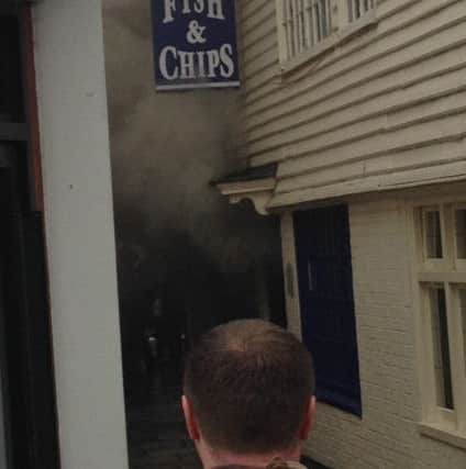 Fire at Deep Blue restaurant in Colletts Alley, Horsham (reader picture/Adrian Woolgar). SUS-150304-160753001